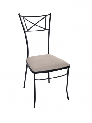 Stuhl aus Metal mit Polster, schwarz